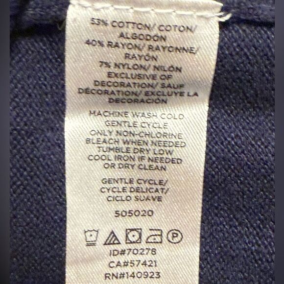 Loft Outlet Long Sleeve Crew Neck Navy Polka Dot Sweater‎ Medium - Picture 6 of 6